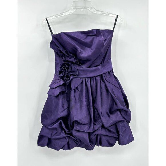 vintage 90s GUNNE SAX JESSICA MCCLINTOCK dress strapless satin emo goth purple S - Picture 2 of 8
